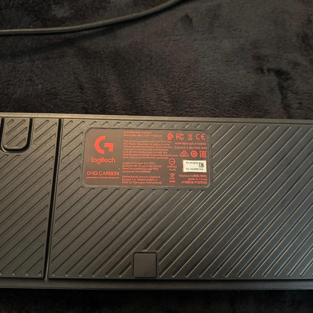 Logitech G413 Carbon Black Backplate